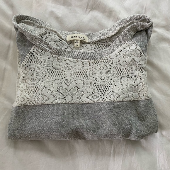 Grey and White lace sweater - Picture 1 of 6